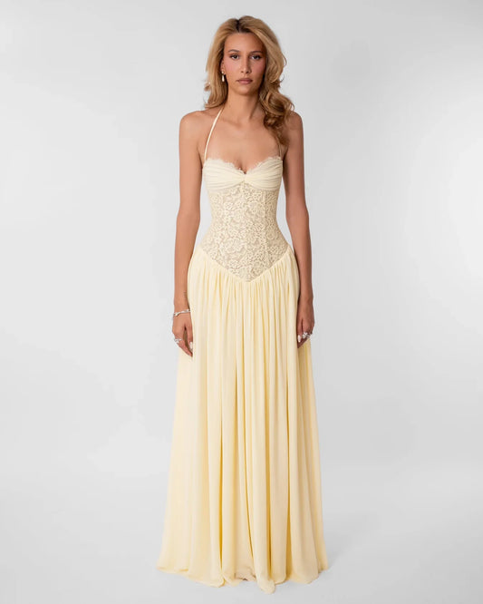 LEILA LACE-PANEL DRESS