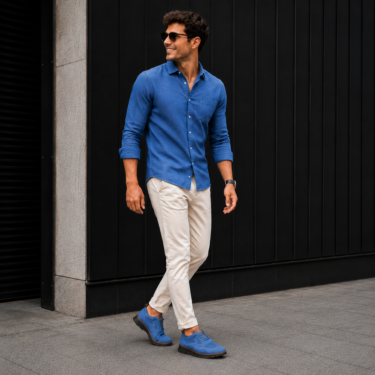 Zapatos Transpirables Ultracomfort: Azul-Negro