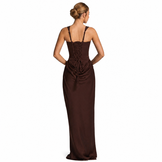 Vestido Maxi Efecto Reloj de Arena