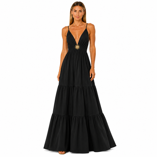 Vestido Largo de Tirantes con Estrella
