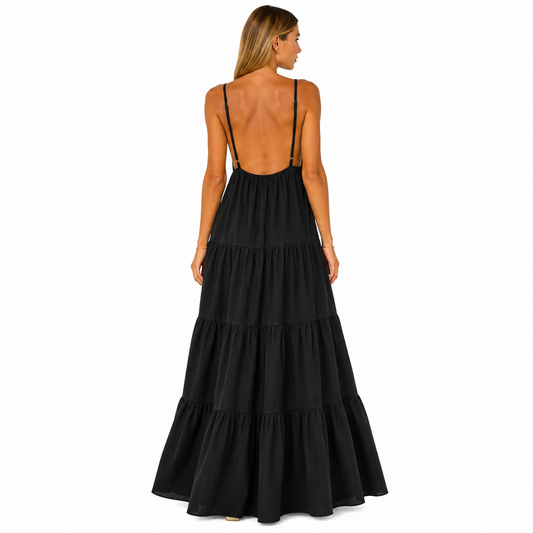 Vestido Largo de Tirantes con Estrella