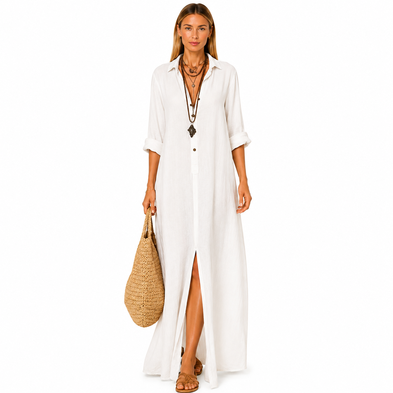 Vestido Maxi con Botones