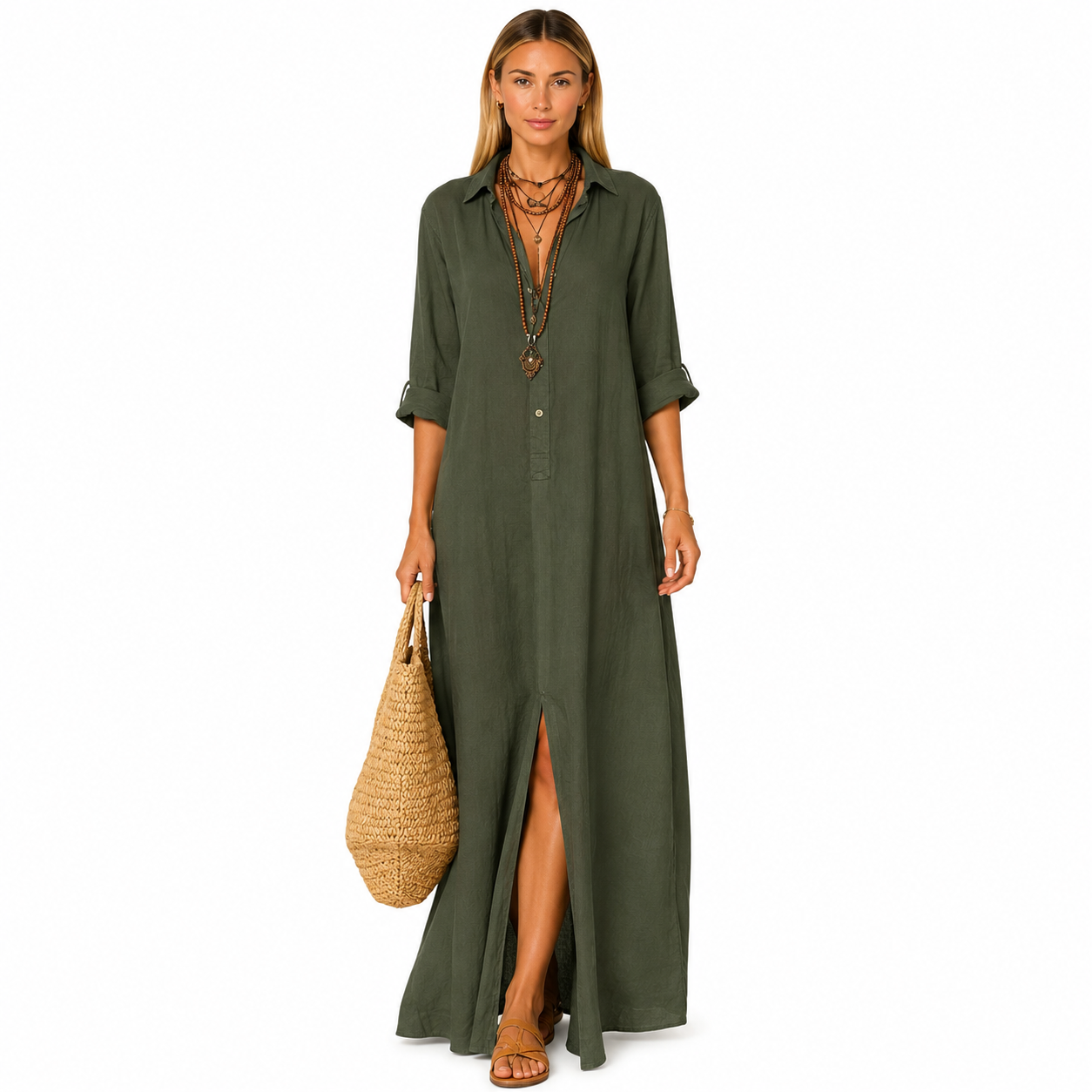 Vestido Maxi con Botones