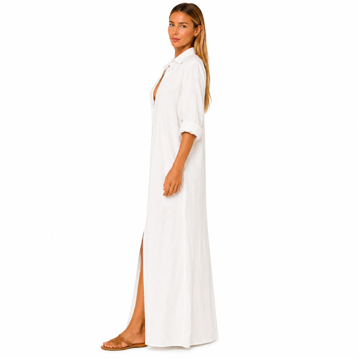 Vestido Maxi con Botones