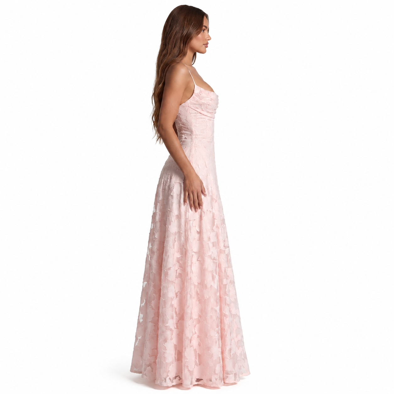 Vestido Maxi de Encaje Floral
