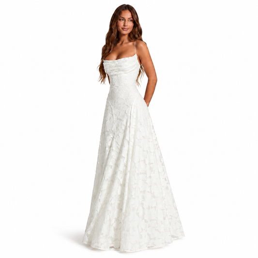 Vestido Maxi de Encaje Floral