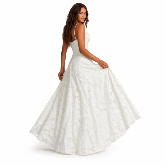 Vestido Maxi de Encaje Floral