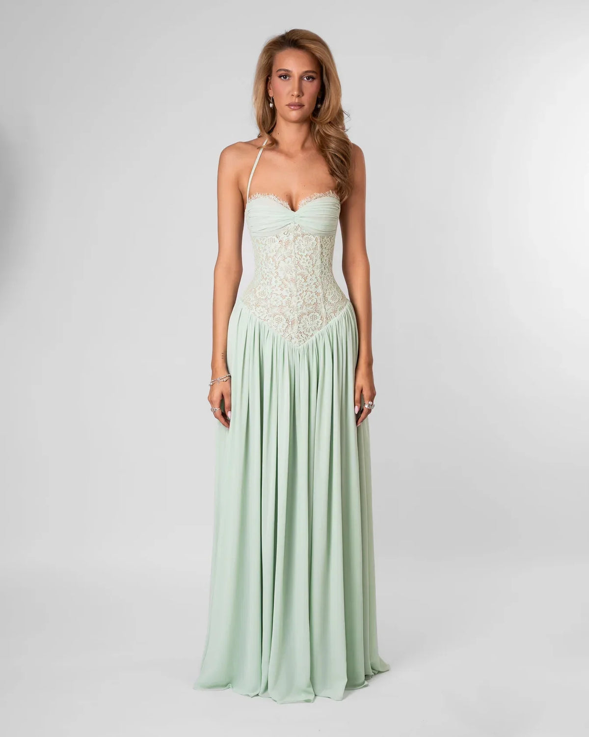 LEILA LACE-PANEL DRESS