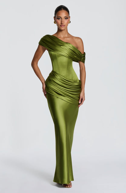 Vestido Maxi Ella - Verde Oliva