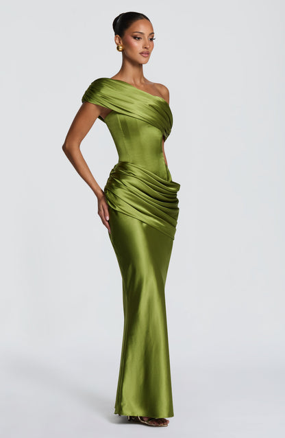 Vestido Maxi Ella - Verde Oliva