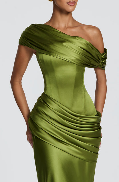 Vestido Maxi Ella - Verde Oliva