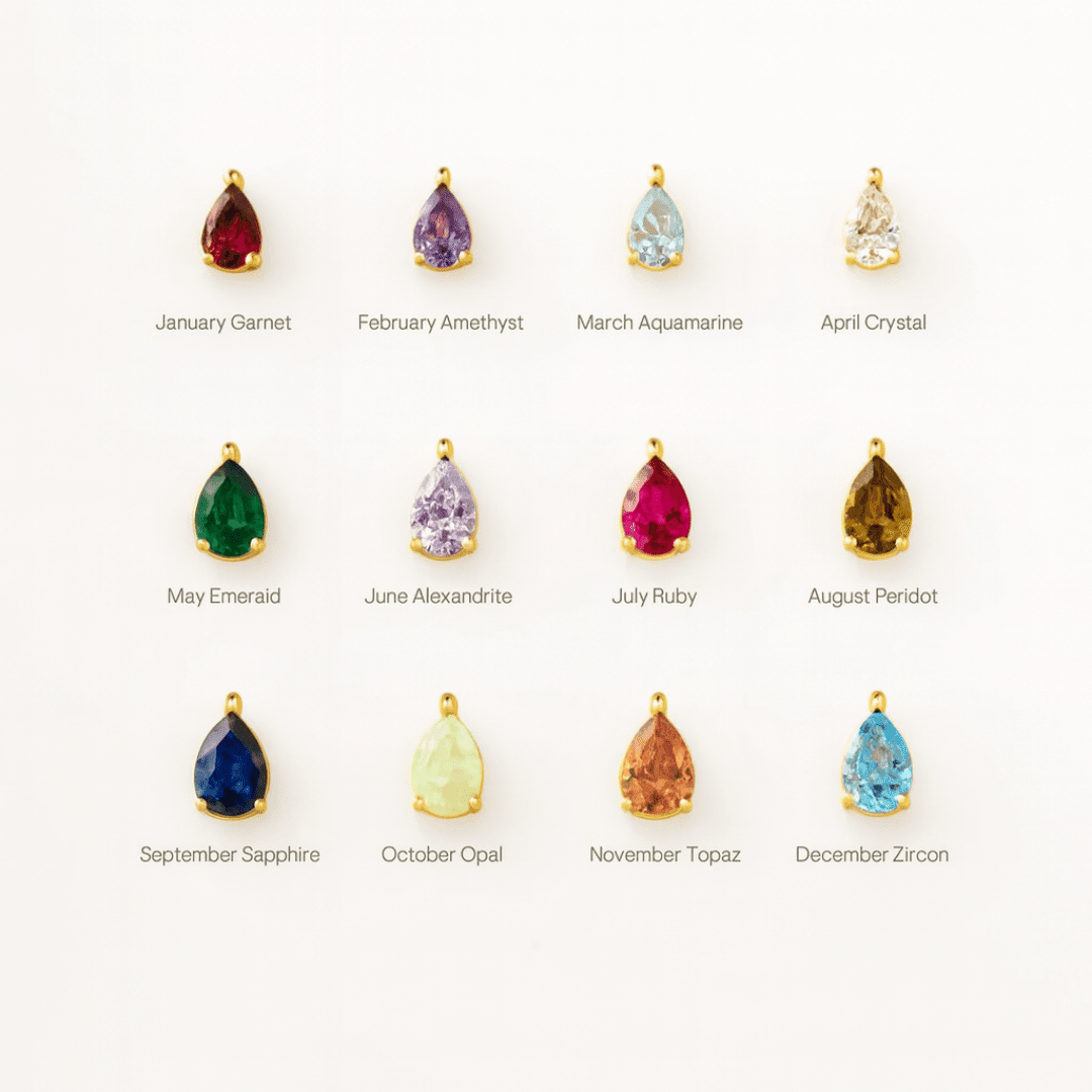 Collana Iniziale e Pietra Portafortuna - Oro Personalizzata