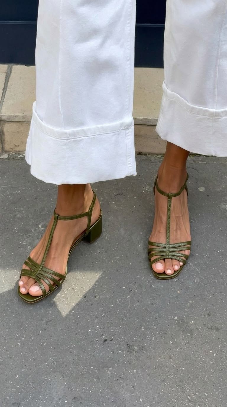 Tacones Dorados de Tacón Medio — Elegancia Diaria