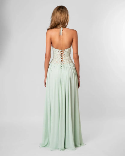 LEILA LACE-PANEL DRESS