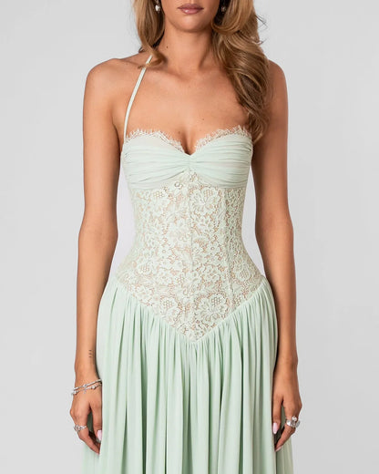 LEILA LACE-PANEL DRESS