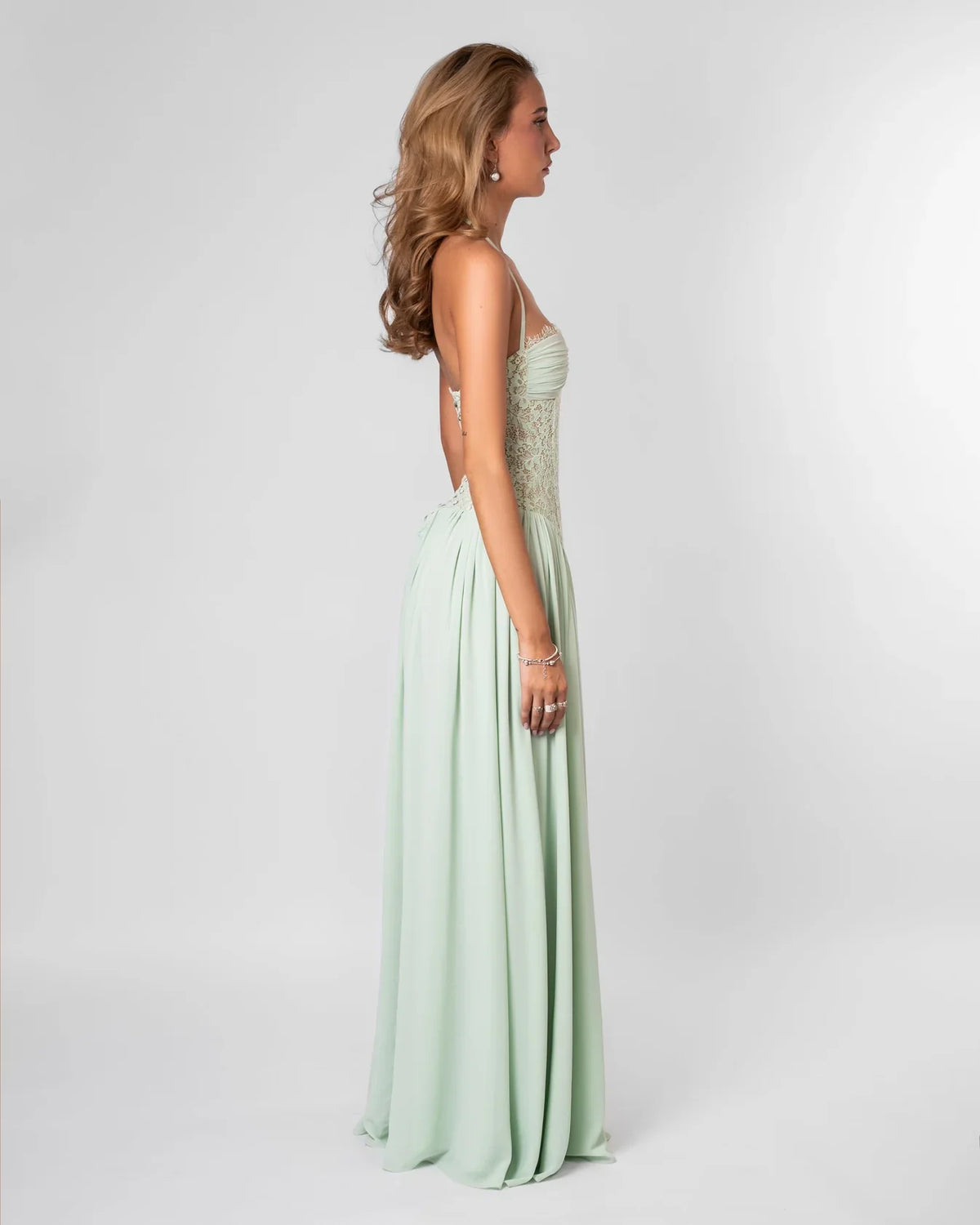 LEILA LACE-PANEL DRESS