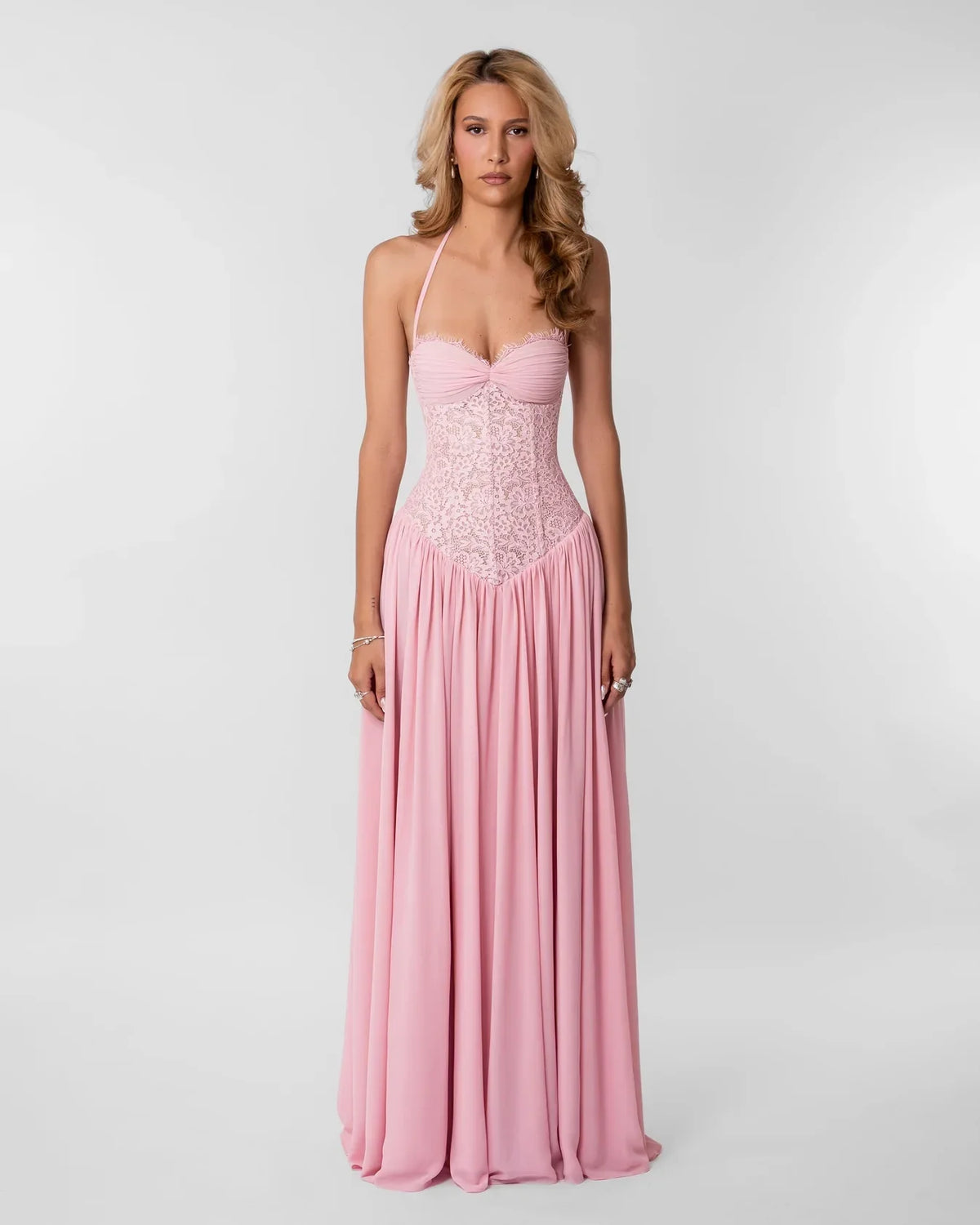 LEILA LACE-PANEL DRESS