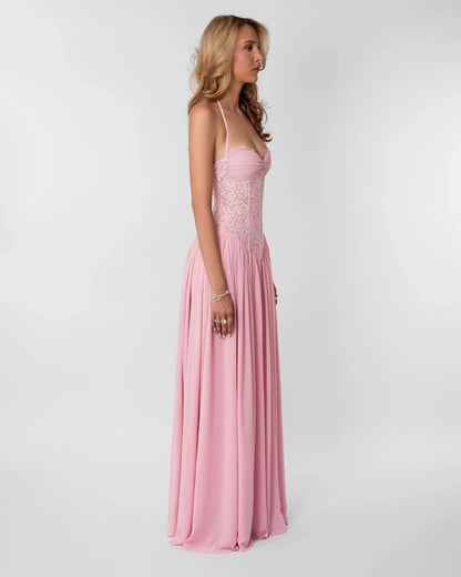 LEILA LACE-PANEL DRESS