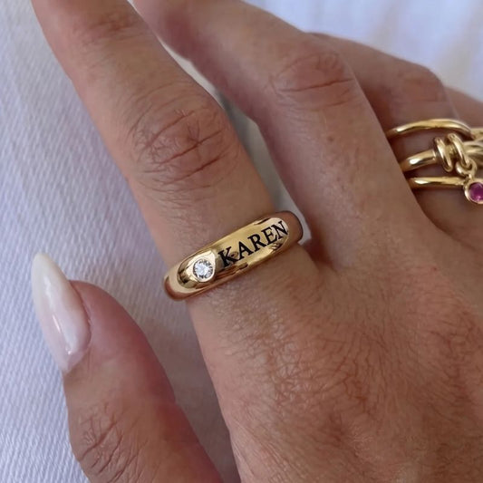 Anillo Personalizado con Piedra del Mes