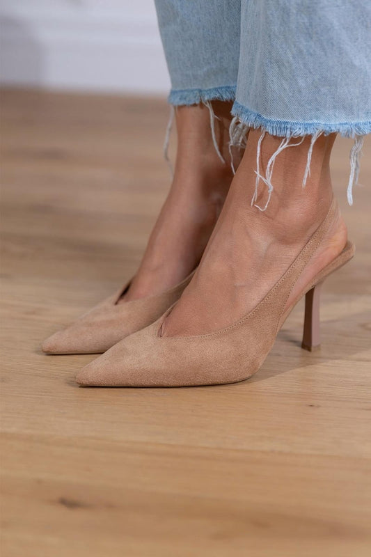 Tacones Bajos en Tono Nude